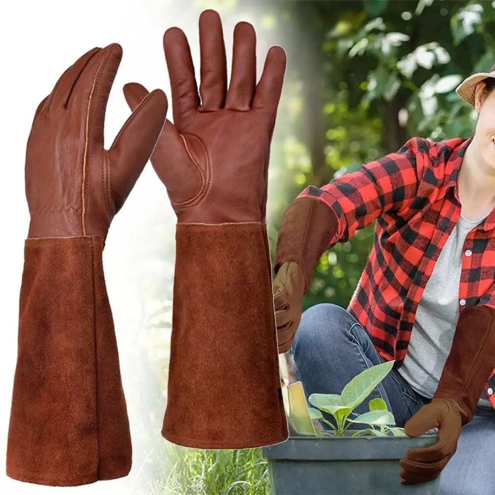 Youtube Leatherwork - Long Tube Gardening Safety Working Gloves