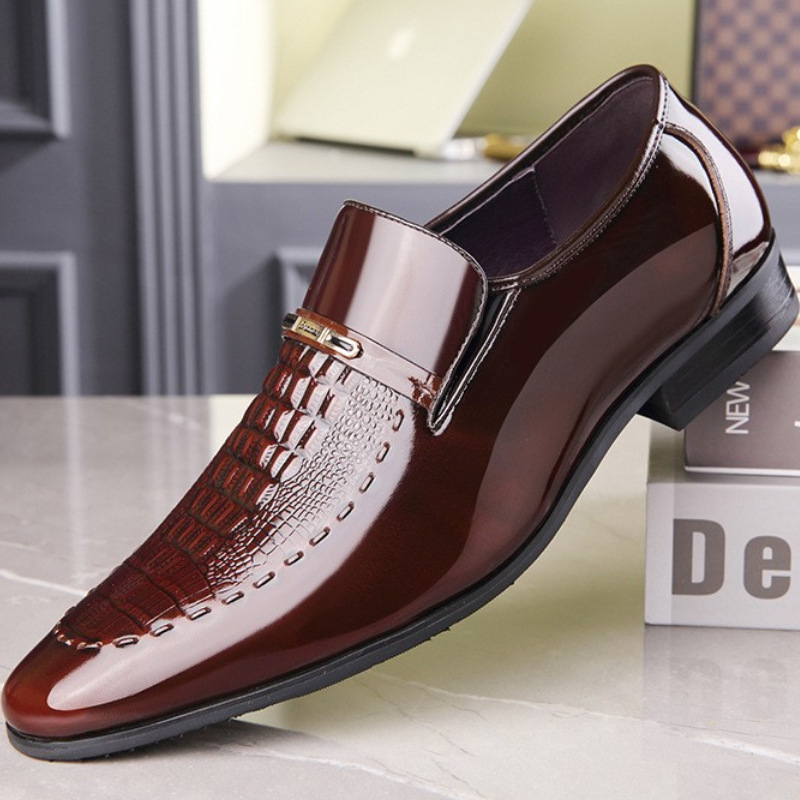 Leather Work Oxfords - Men Leather Shoes Patent Leather Business