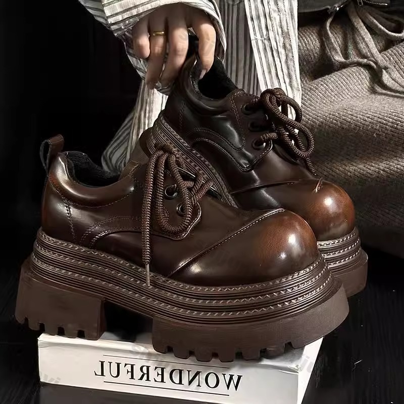 Leather Work Oxfords - Women Retro Loafers 2025 Spring New