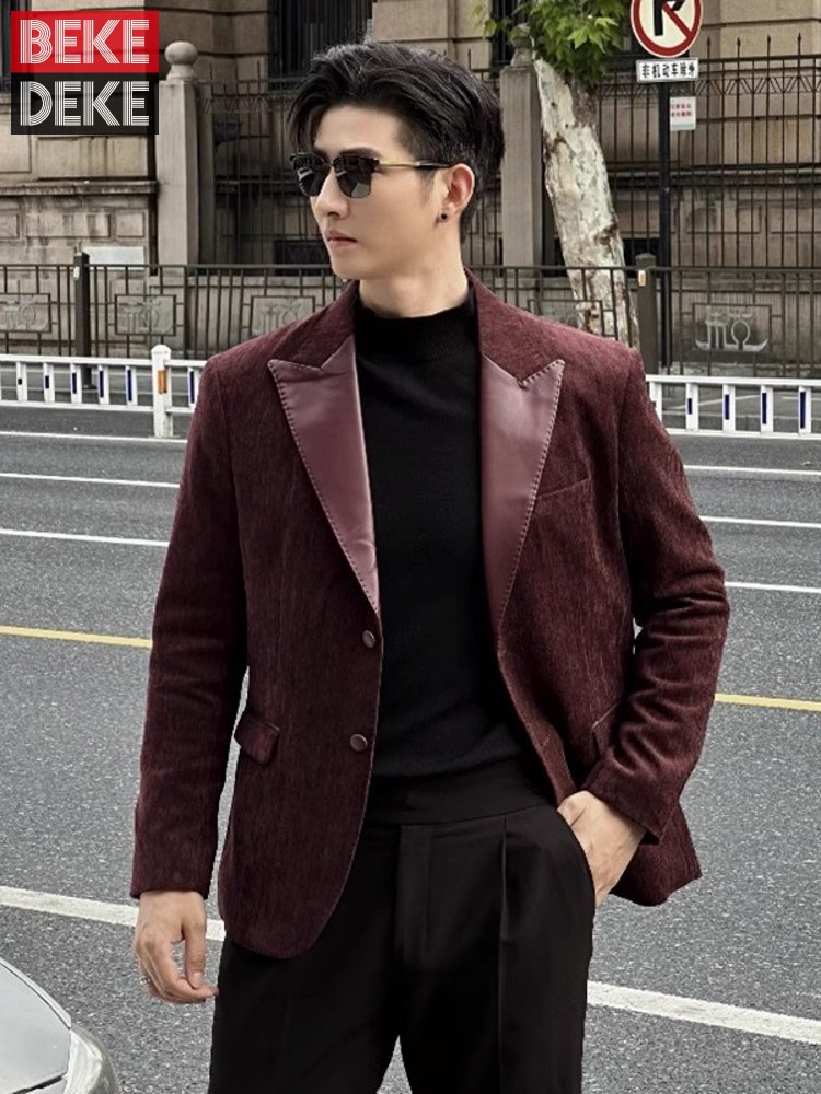 Leather Work Jacket Mens - Fashion Mens Autumn Party Slim Fit