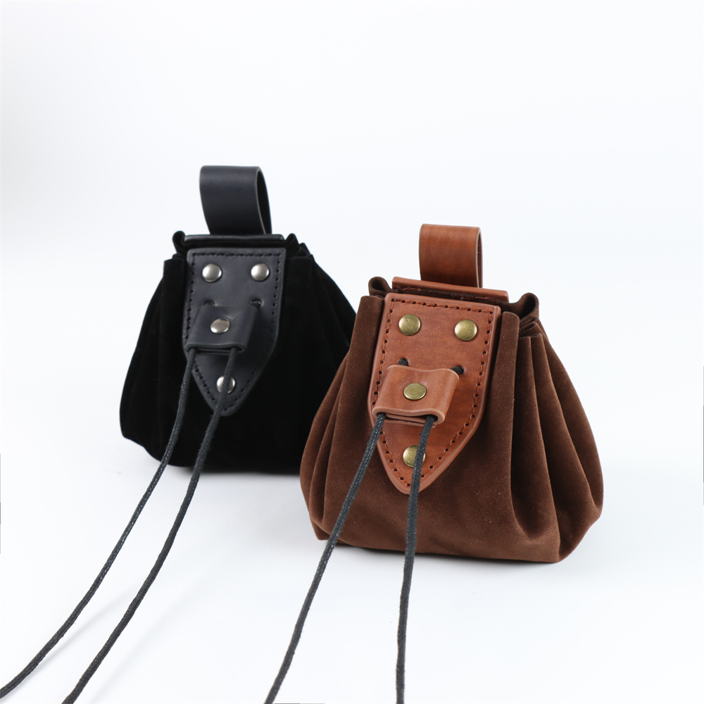 Leather Work Vest - UYEE Medieval Renaissance Belt Bag Celtic