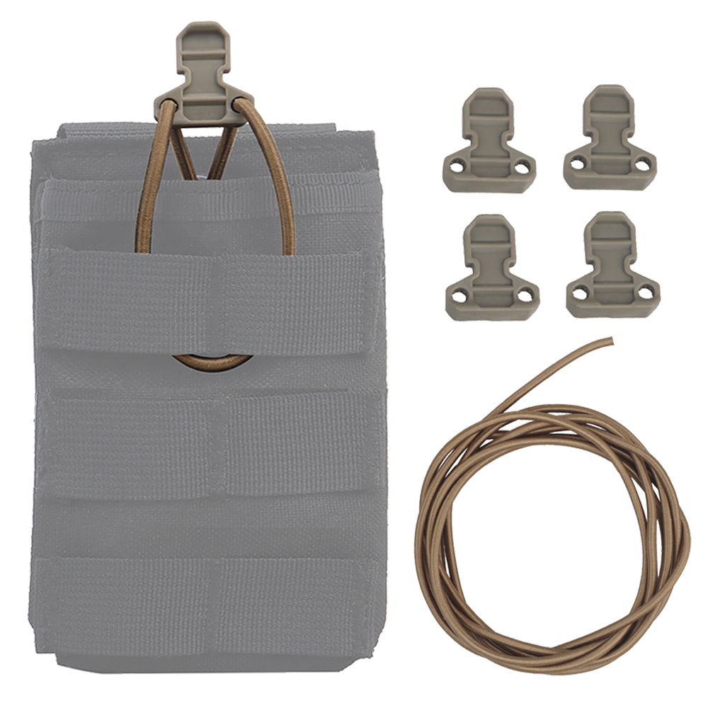 Leather Work Vest - Tactical Magazine Pouch Shock Elastic Cords