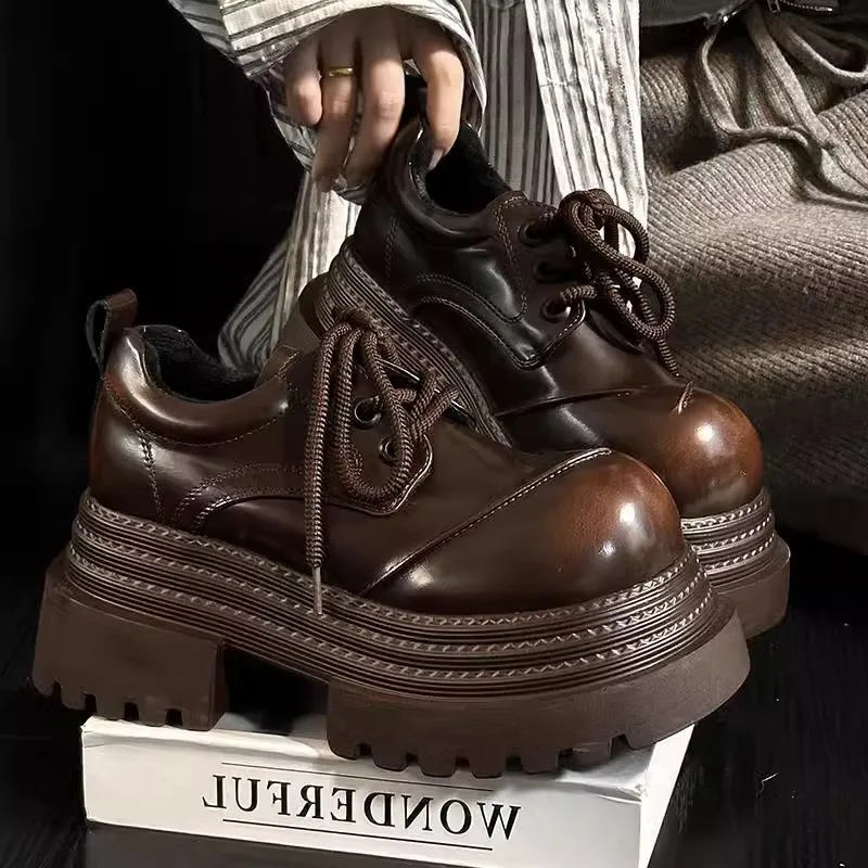 Leather Work Oxfords - Women Retro Loafers 2025 Spring New