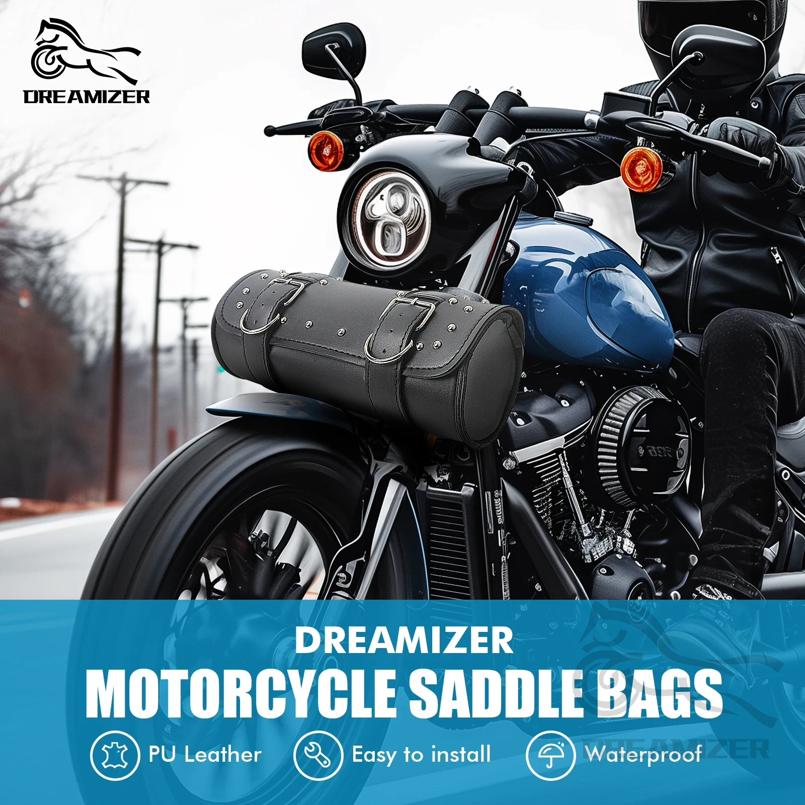 Leather Workshop - Motorcycle Front Fork Tool Tail Bag