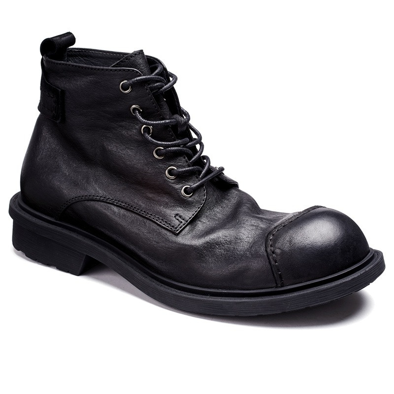 Leather Work Oxfords - Big-headed Men's Retro Work Boots Fashion