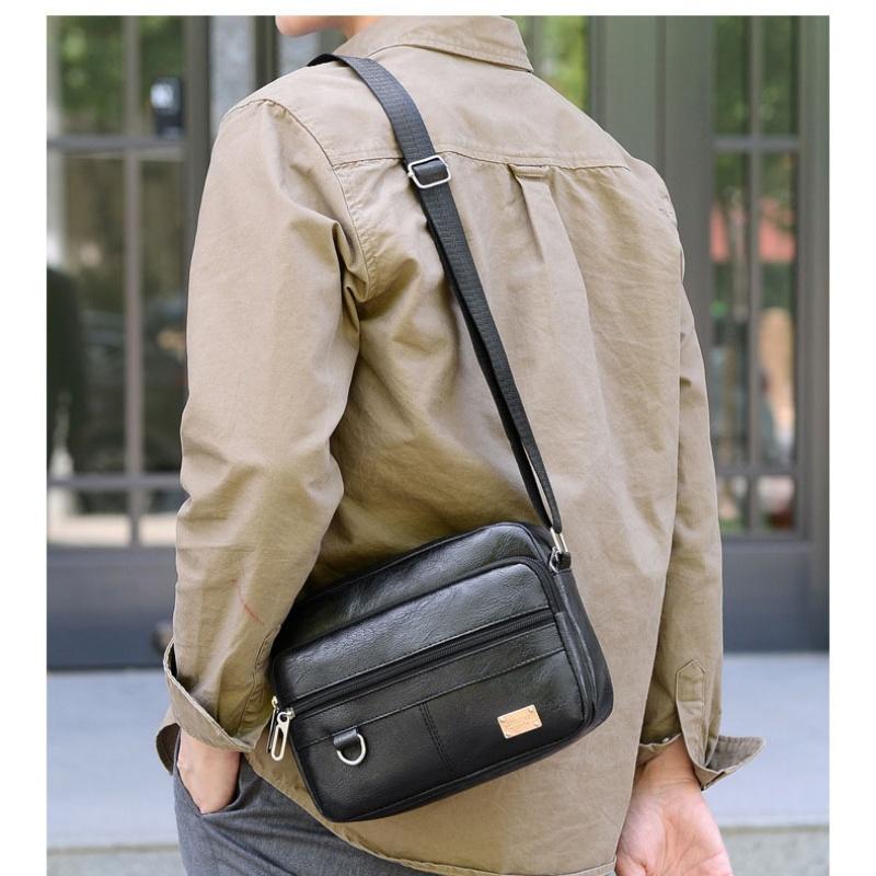 Leather Men's Sling Bag Messen - Leather Work Bag Laptop 评论和价格