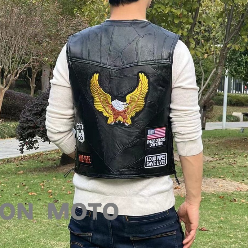 NEW Motorcycle Vests Men Cafe  - Leather Work Vest 评论和价格