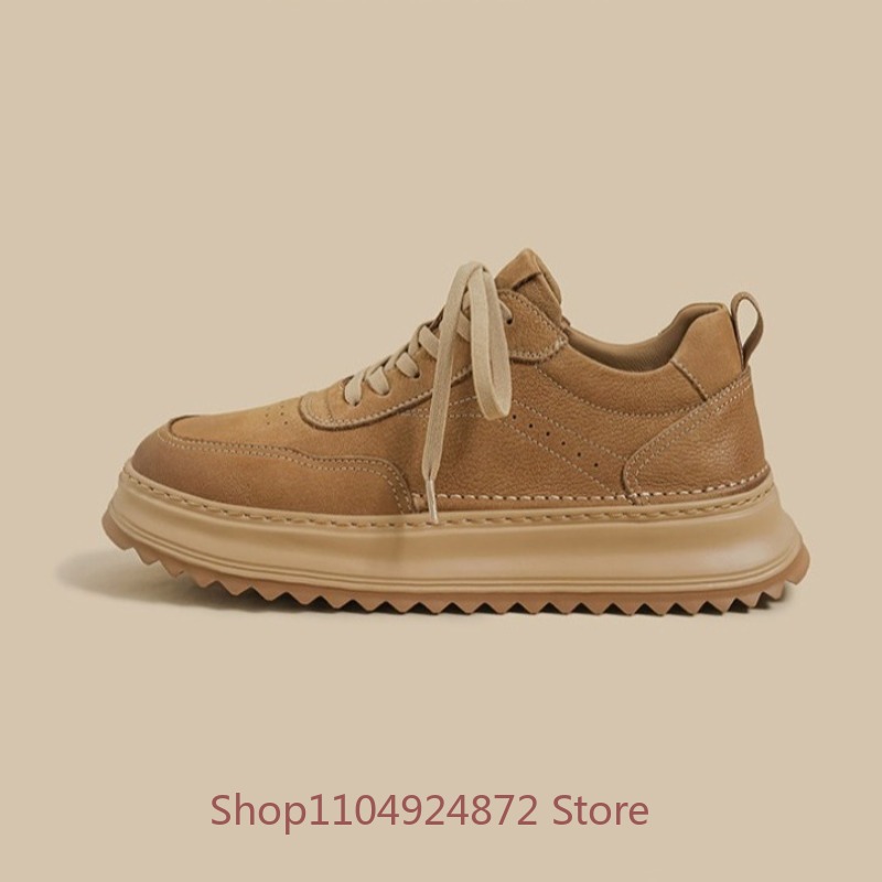 British Style Thick Sole Casua - Leather Work Oxfords 评论和价格