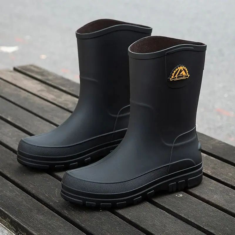 New Fashion Men Rain Boots Pla - Youtube Leatherwork 评论和价格