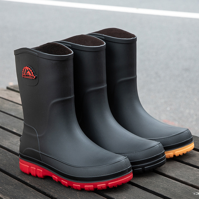 New Fashion Men Rain Boots Pla - Youtube Leatherwork 评论和价格
