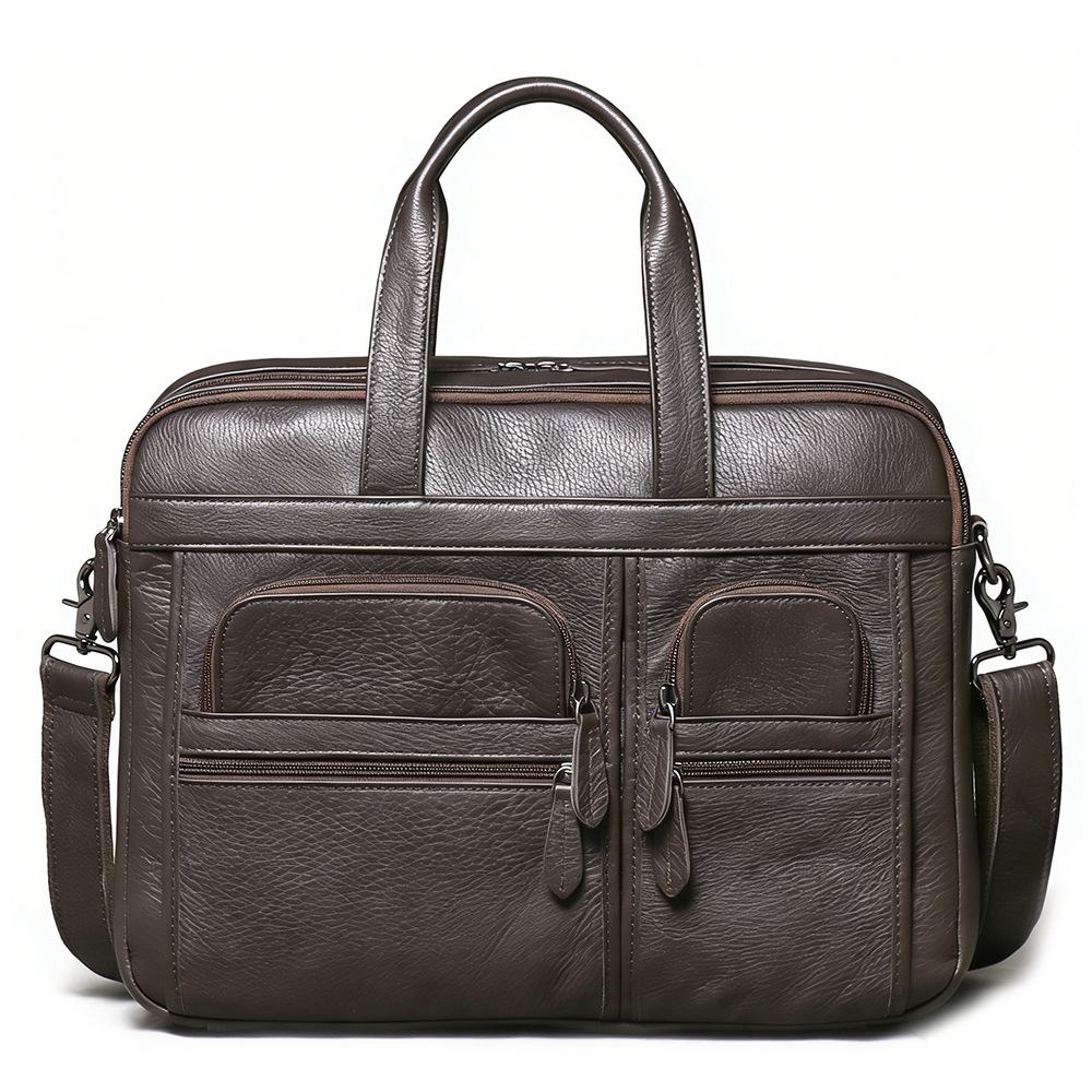 Men's Genuine Leather Briefcas - Leather Work Bag Laptop 评论和价格