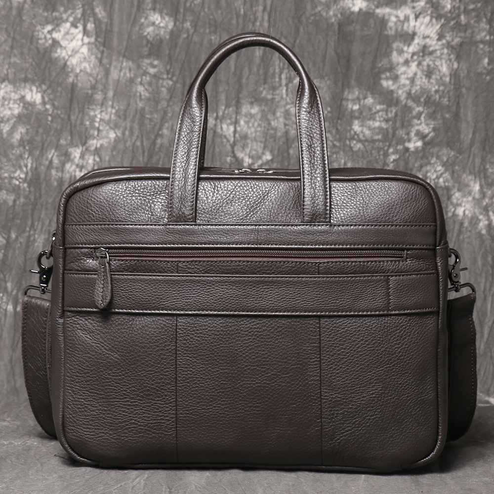Men's Genuine Leather Briefcas - Leather Work Bag Laptop 评论和价格