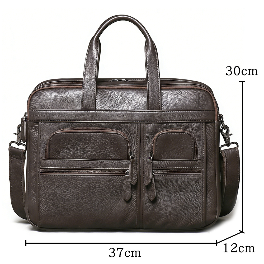 Men's Genuine Leather Briefcas - Leather Work Bag Laptop 评论和价格