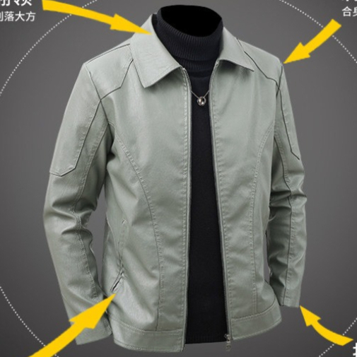 Men's Lapel Leather Jacket Spr - Leather Work Jacket Mens 评论和价格