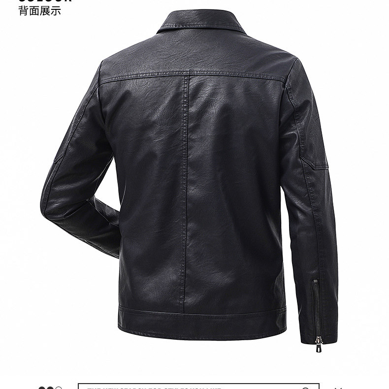 Men's Lapel Leather Jacket Spr - Leather Work Jacket Mens 评论和价格