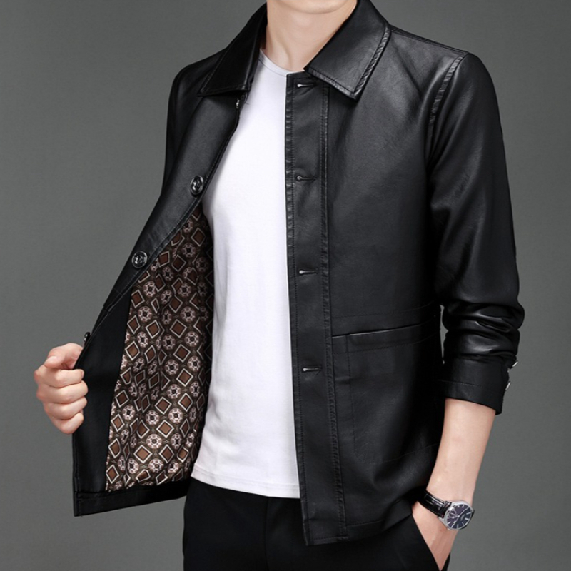 Autumn New Leather Suit Jacket - Leather Work Jacket Mens 评论和价格