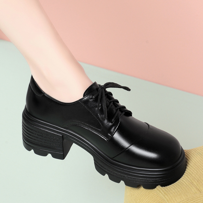 6cm Retro Breathable Comfortab - Leather Work Oxfords 评论和价格