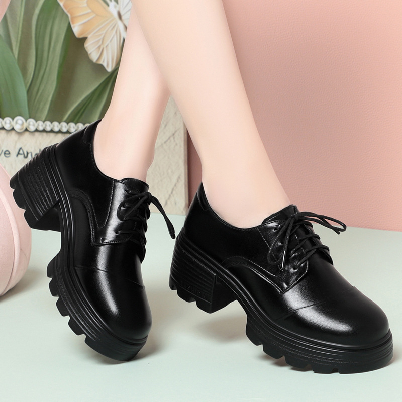 6cm Retro Breathable Comfortab - Leather Work Oxfords 评论和价格