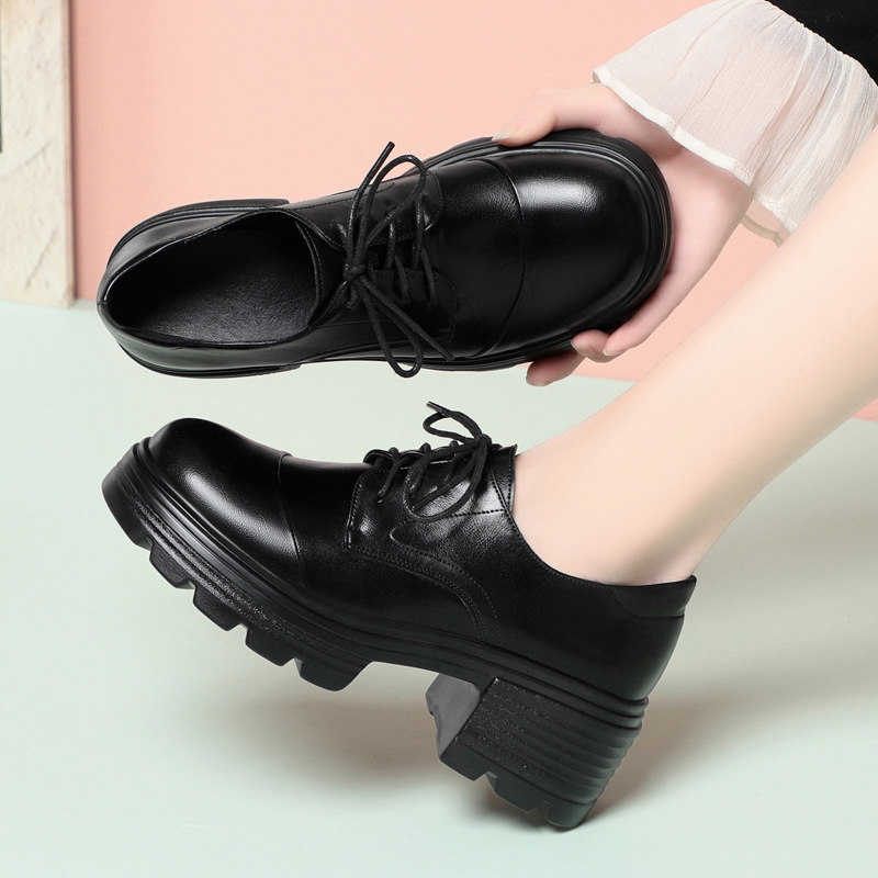 6cm Retro Breathable Comfortab - Leather Work Oxfords 评论和价格