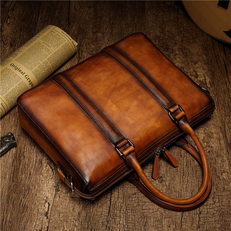 YETTIES Business Top Grain Lea - Leather Work Bag Laptop 评论和价格