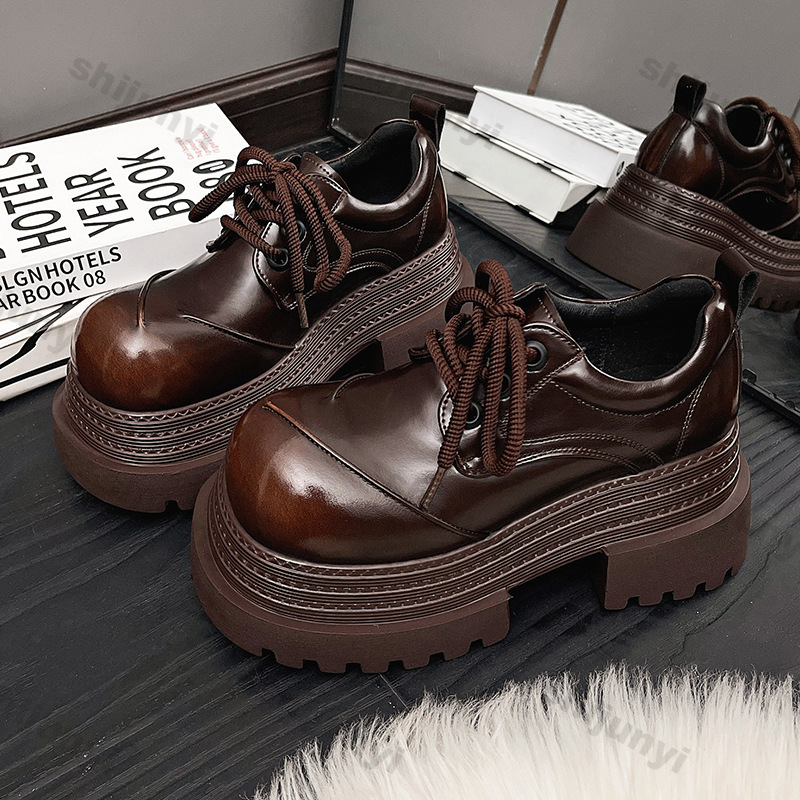 Women Retro Loafers 2025 Sprin - Leather Work Oxfords 评论和价格