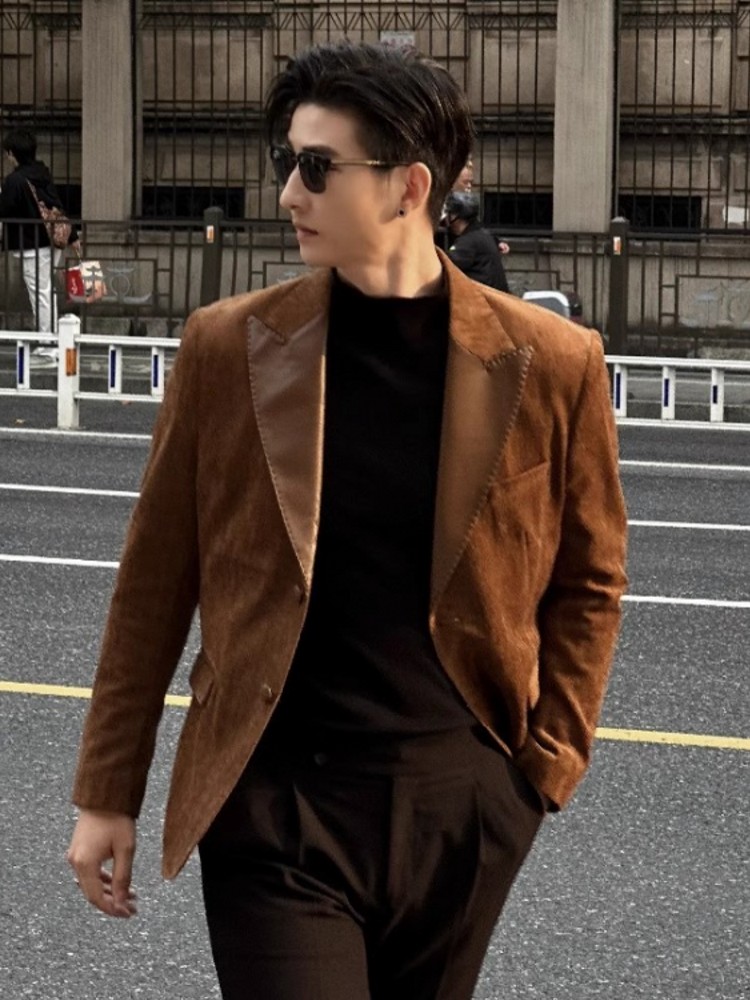 Fashion Mens Autumn Party Slim - Leather Work Jacket Mens 评论和价格
