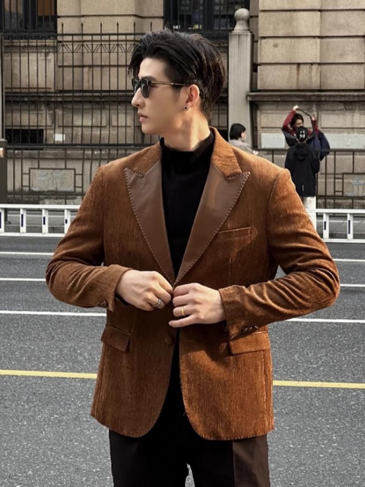 Fashion Mens Autumn Party Slim - Leather Work Jacket Mens 评论和价格