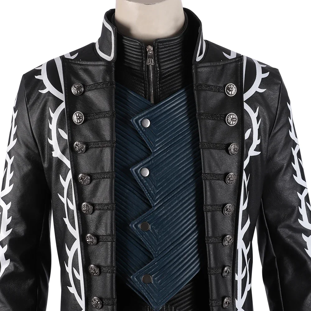 Game DMC 5 Vergil Cosplay Cost - Leather Work Vest 评论和价格