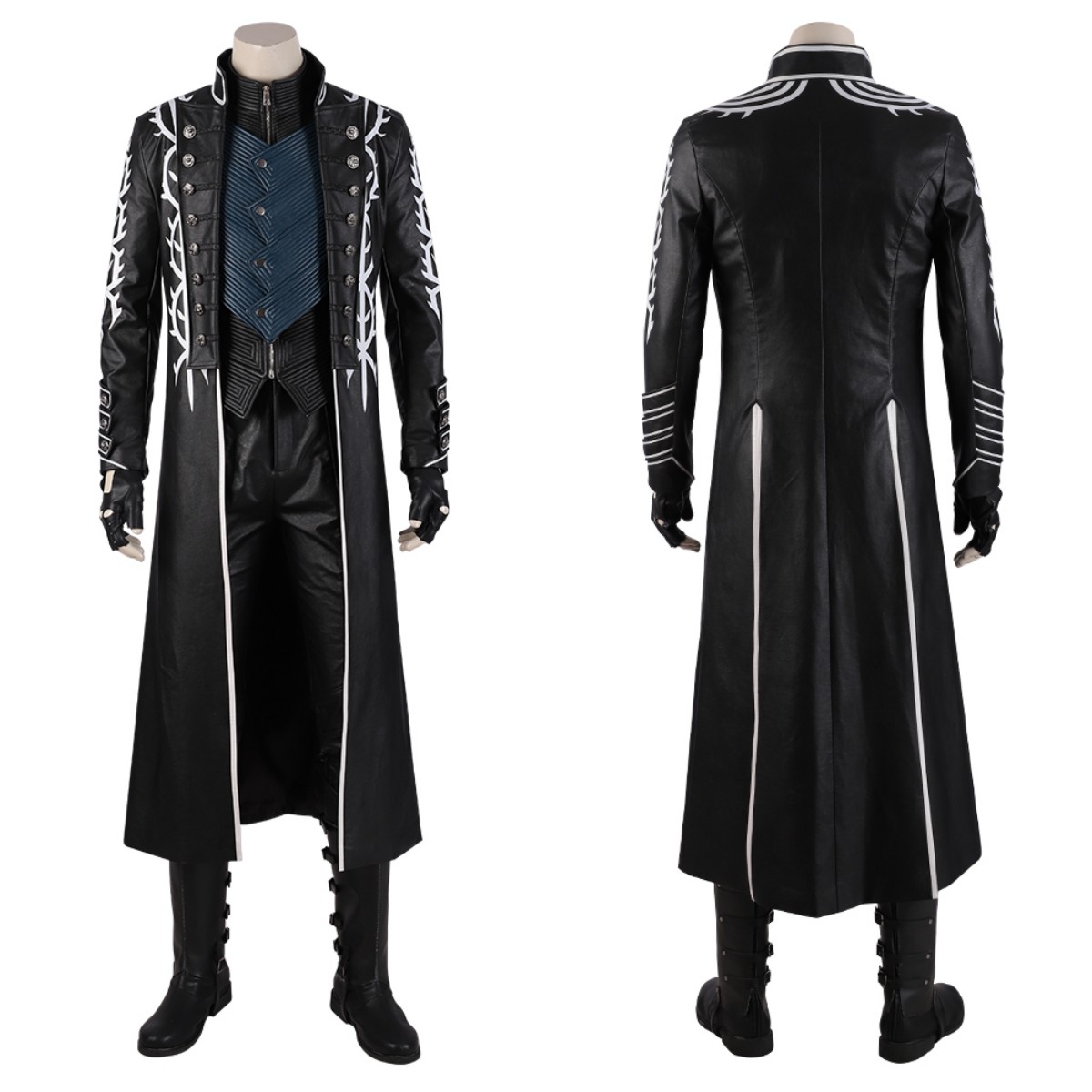Game DMC 5 Vergil Cosplay Cost - Leather Work Vest 评论和价格