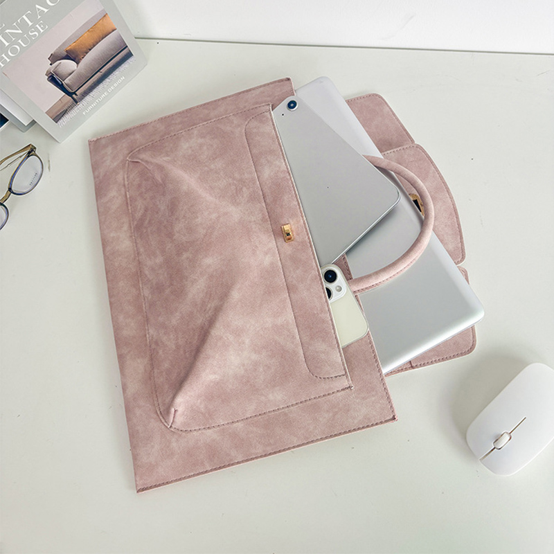 Elegant Pink PU Leather Laptop - Leather Work Bag Laptop 评论和价格