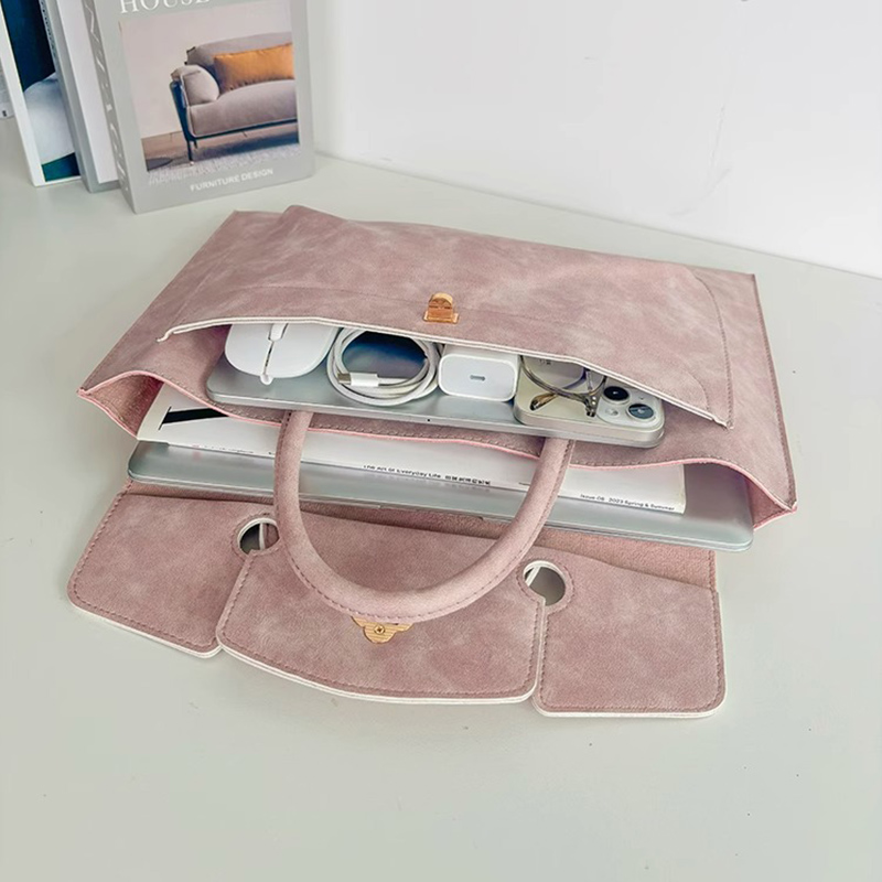 Elegant Pink PU Leather Laptop - Leather Work Bag Laptop 评论和价格