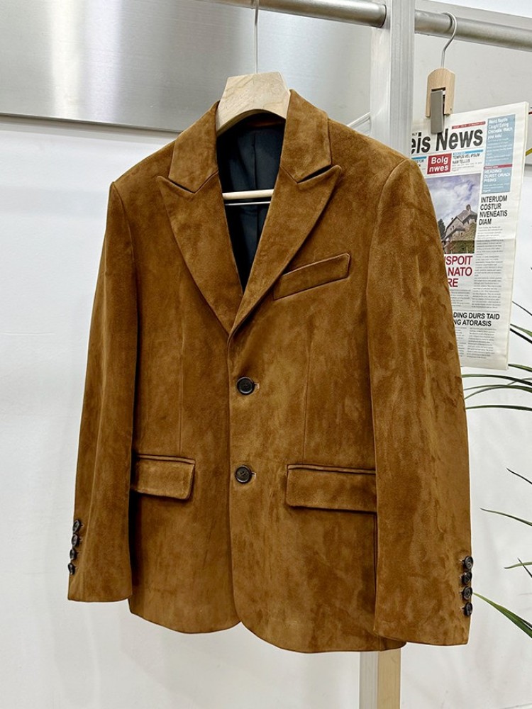 Vintage Suede Sheepskin Elegan - Leather Work Jacket Mens 评论和价格