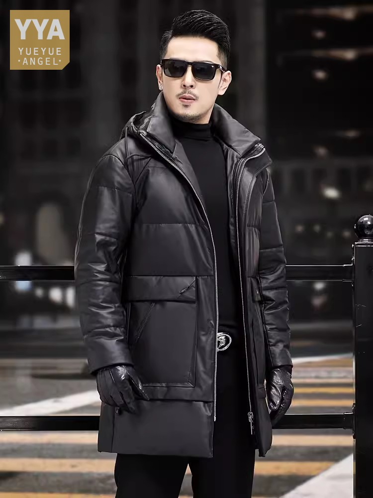 Winter Mens Thick Warm White G - Leather Work Jacket Mens 评论和价格