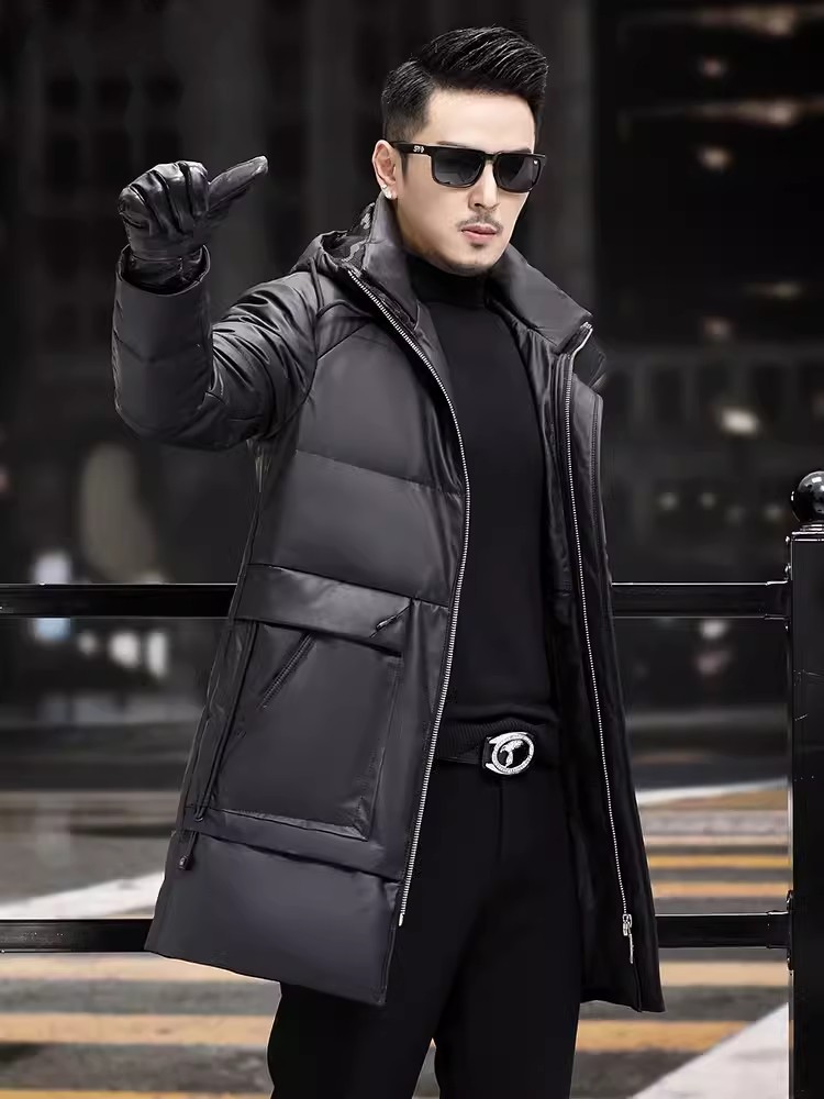 Winter Mens Thick Warm White G - Leather Work Jacket Mens 评论和价格
