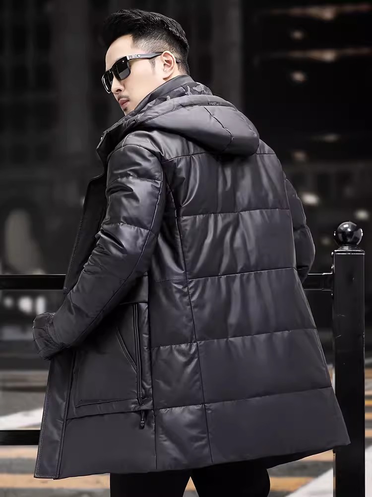 Winter Mens Thick Warm White G - Leather Work Jacket Mens 评论和价格