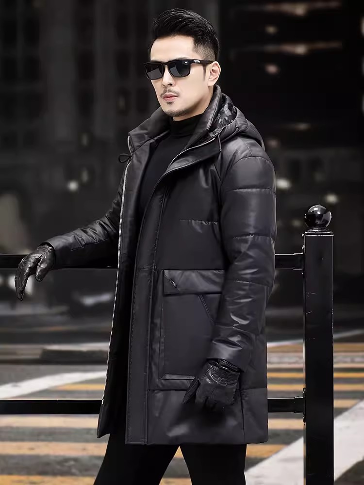 Winter Mens Thick Warm White G - Leather Work Jacket Mens 评论和价格