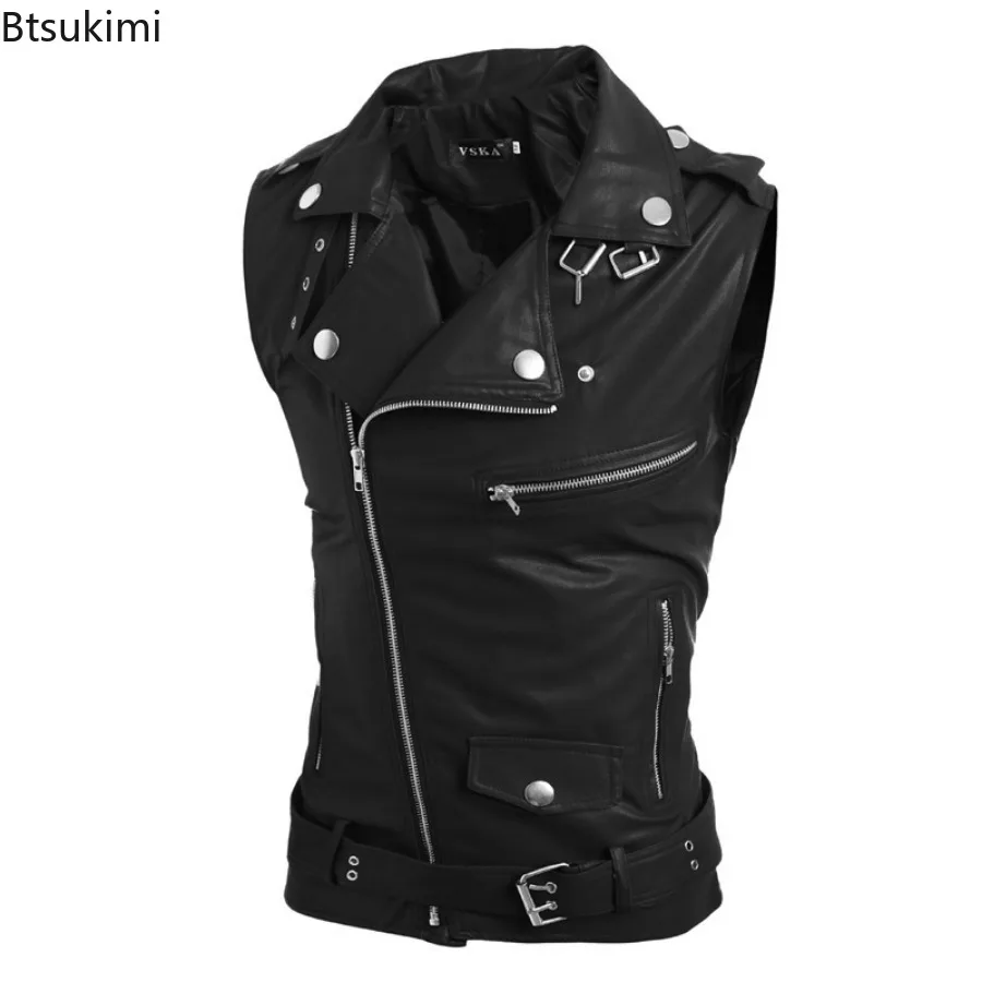 2026 Men's Casual PU Leather V - Leather Work Vest 评论和价格