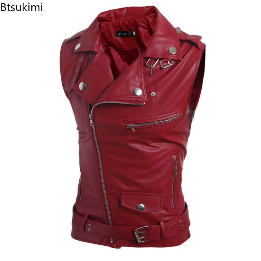 2026 Men's Casual PU Leather V - Leather Work Vest 评论和价格