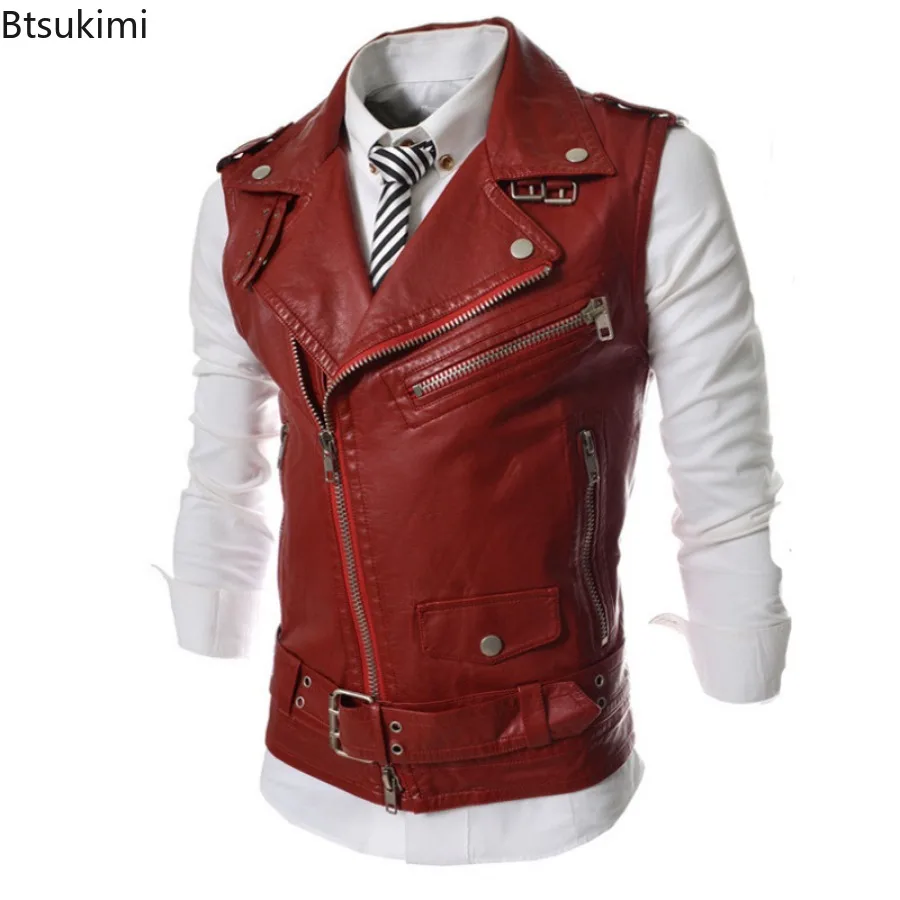 2026 Men's Casual PU Leather V - Leather Work Vest 评论和价格