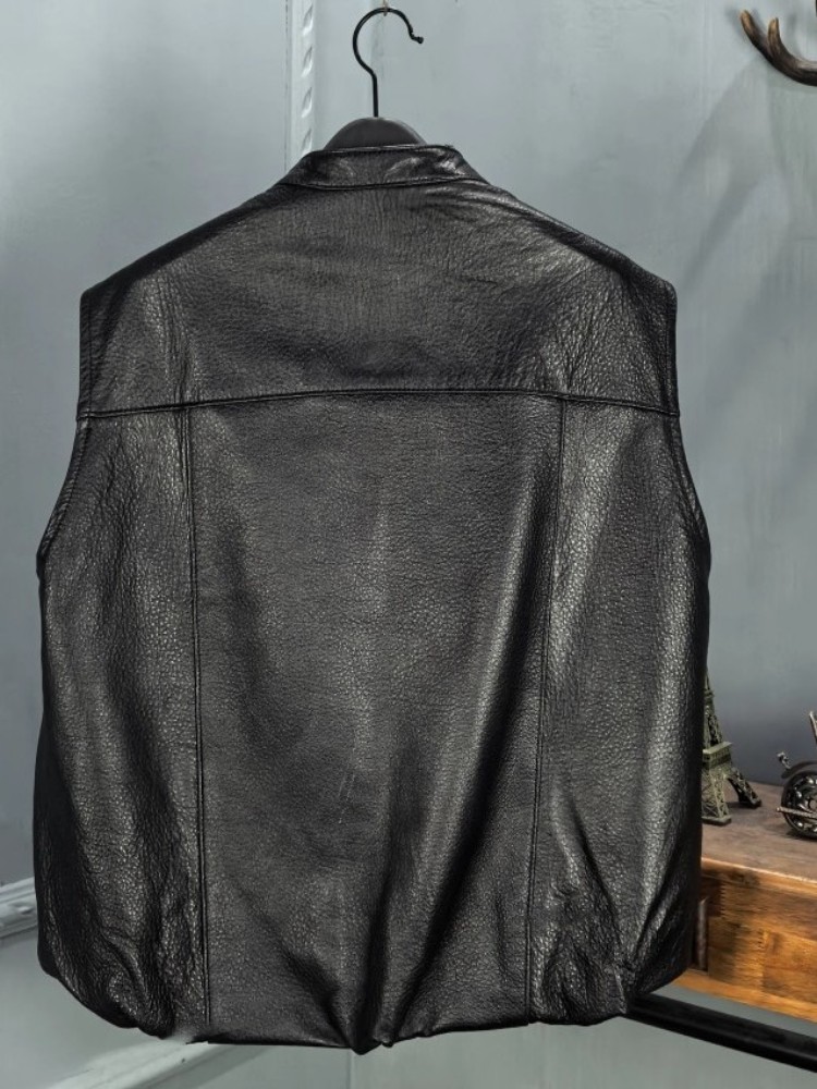 Autumn Fashion Natural Sheepsk - Leather Work Vest 评论和价格