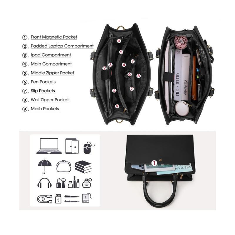 Large Capacity Laptop Bag for  - Leather Work Bag Laptop 评论和价格