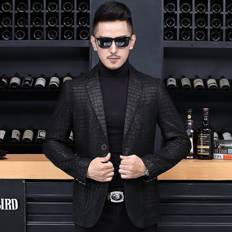 Autumn Business Men Sheepskin  - Leather Work Jacket Mens 评论和价格