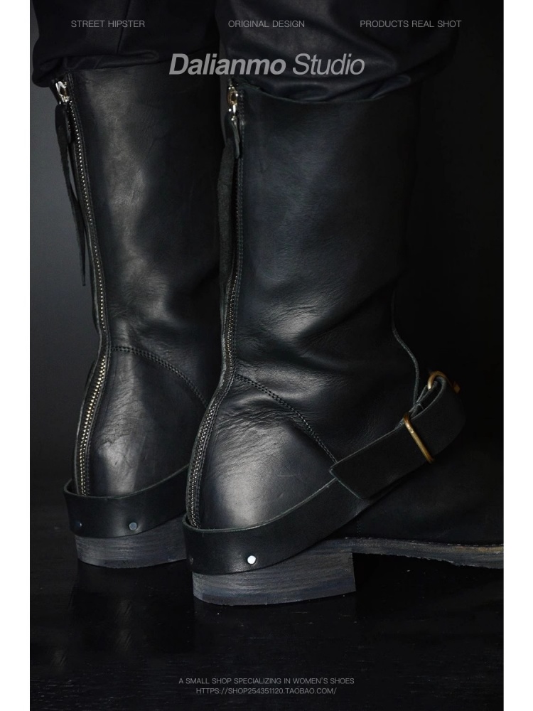 Black Cool Short Boots for Men - Youtube Leatherwork 评论和价格