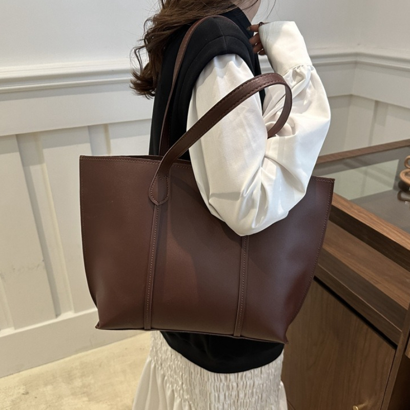 Retro Faux Leather Shoulder Ba - Leather Work Bag Laptop 评论和价格