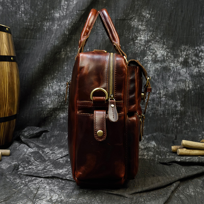 Men's genuine leather briefcas - Leather Work Bag Laptop 评论和价格