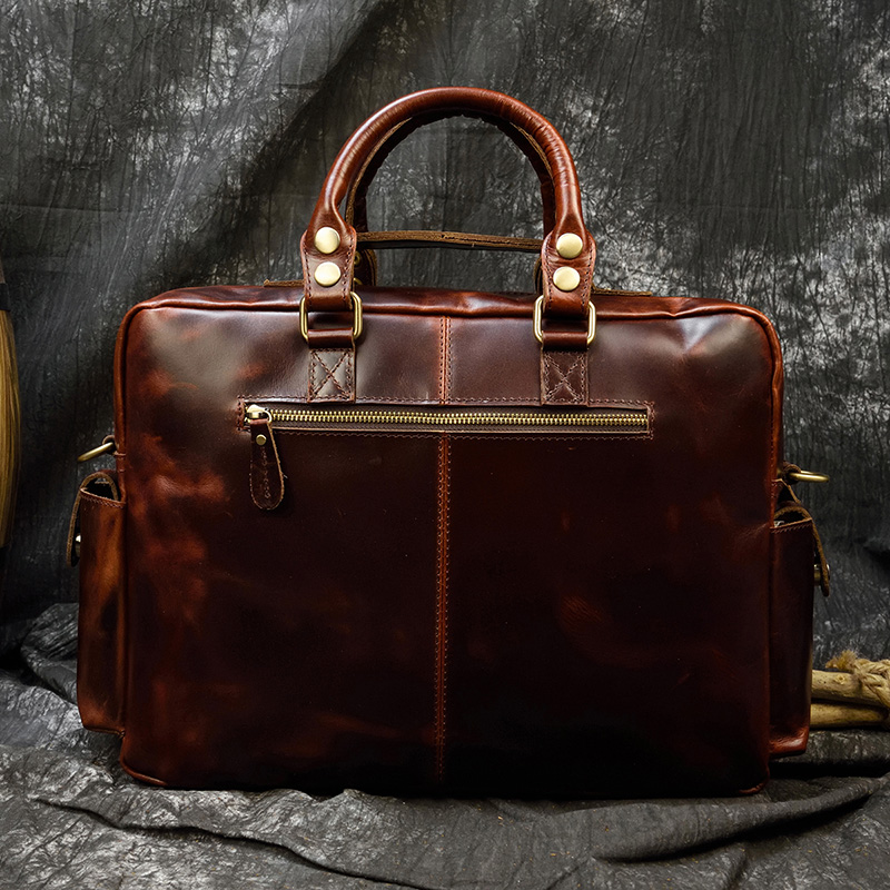 Men's genuine leather briefcas - Leather Work Bag Laptop 评论和价格
