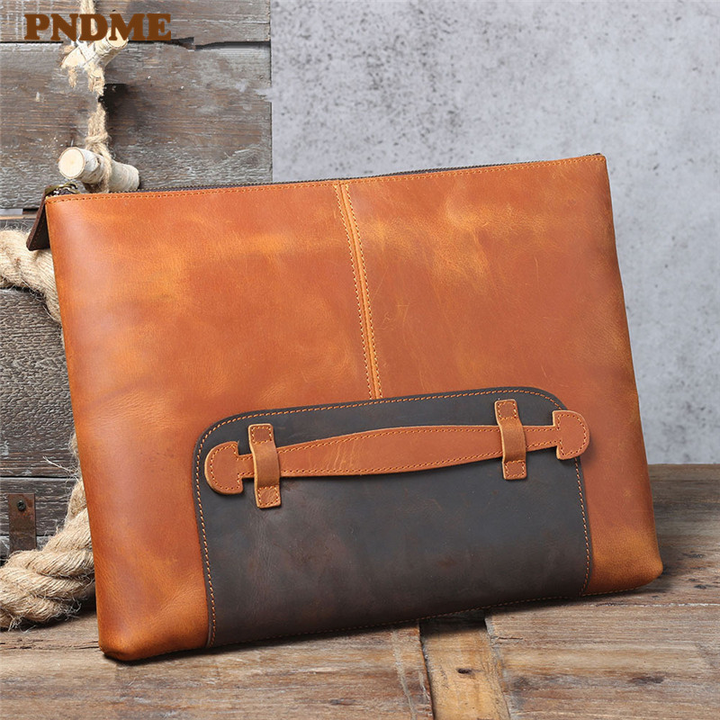 Vintage handmade genuine leath - Leather Work Bag Laptop 评论和价格