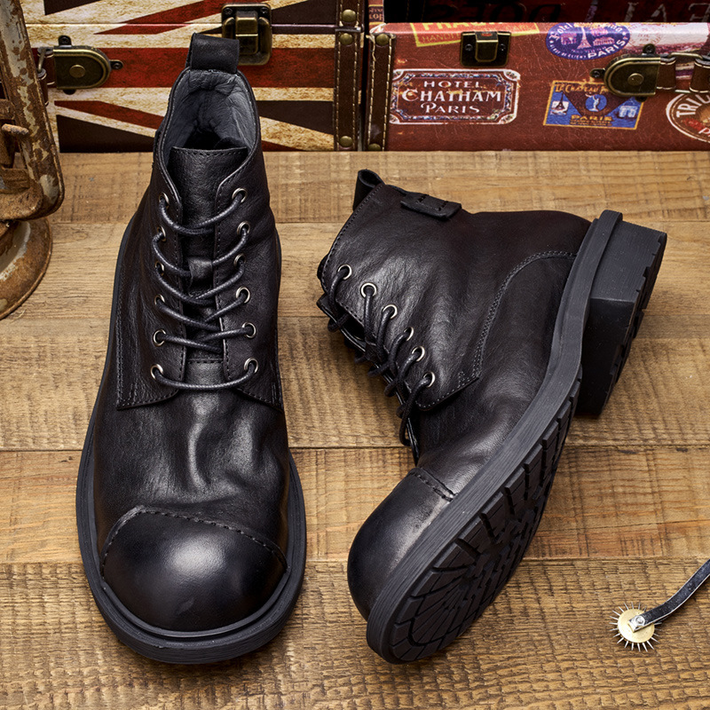 Big-headed Men's Retro Work Bo - Leather Work Oxfords 评论和价格