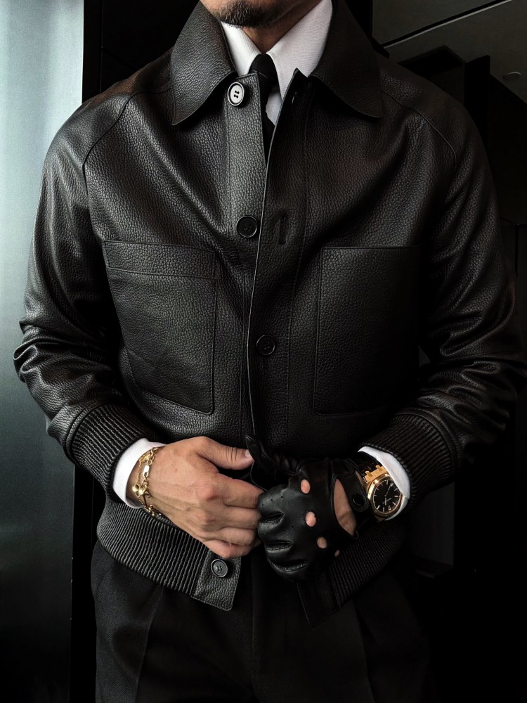 Italian Designer Mens Business - Leather Work Jacket Mens 评论和价格