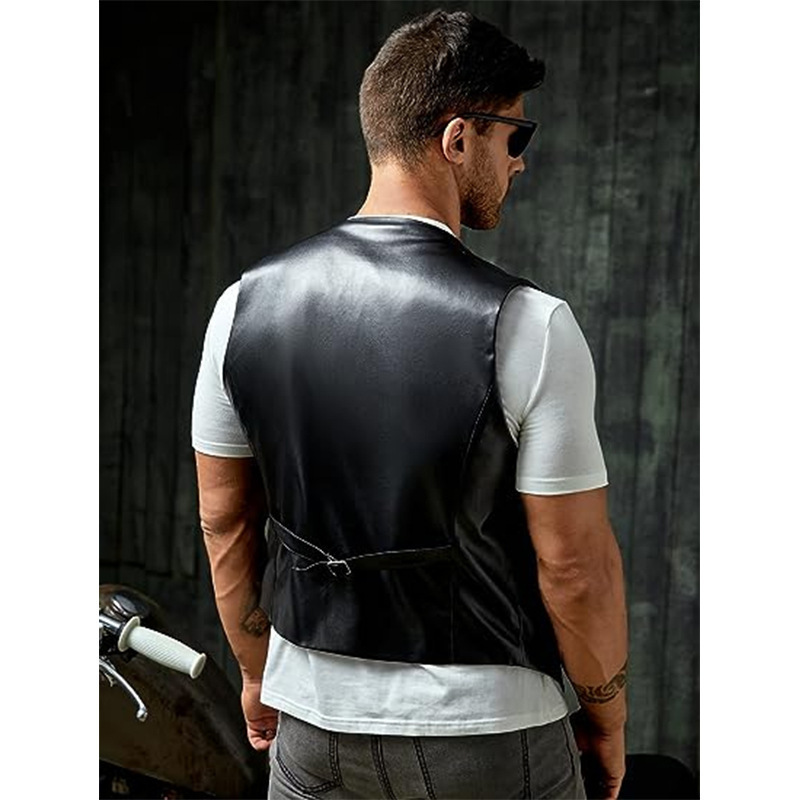New Simple Men's PU Slim-fit L - Leather Work Vest 评论和价格